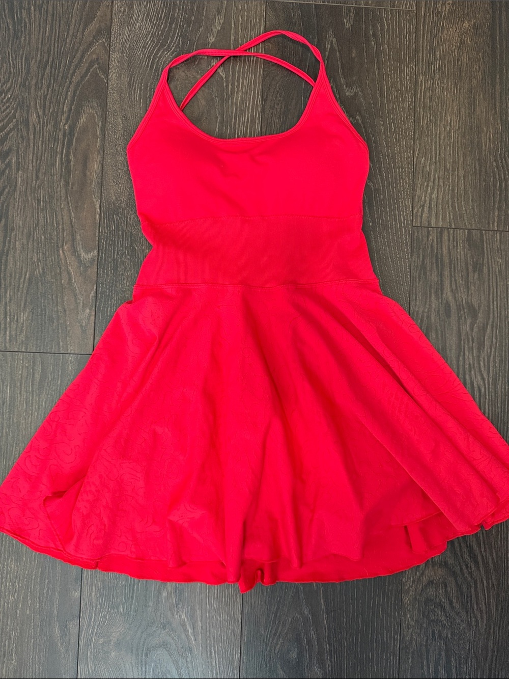 Bright Red Strappy Skater Dress